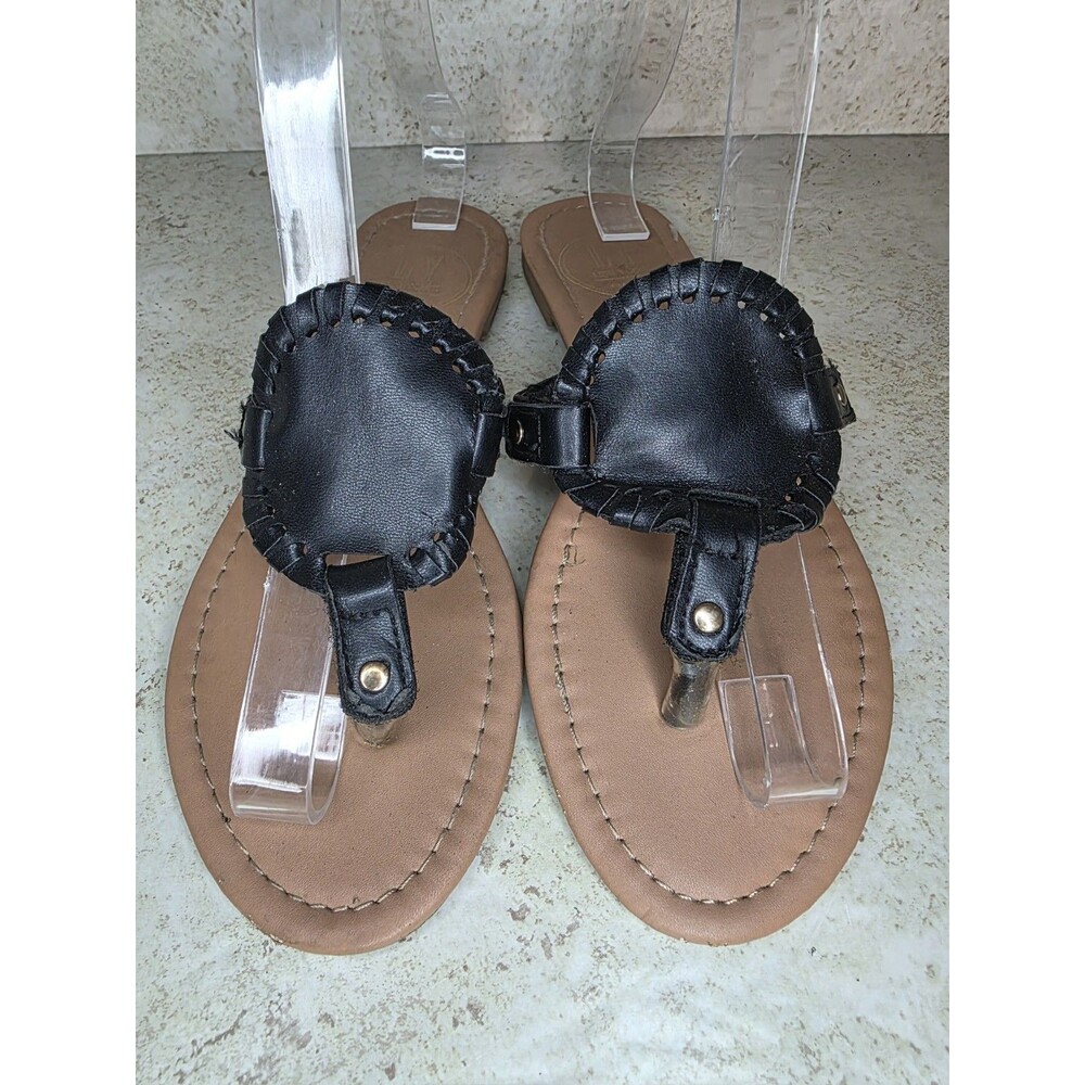 Lexi York Thong Flip Flops Women Sz 6 Casual Beach Vacation Cruise Black Shoes